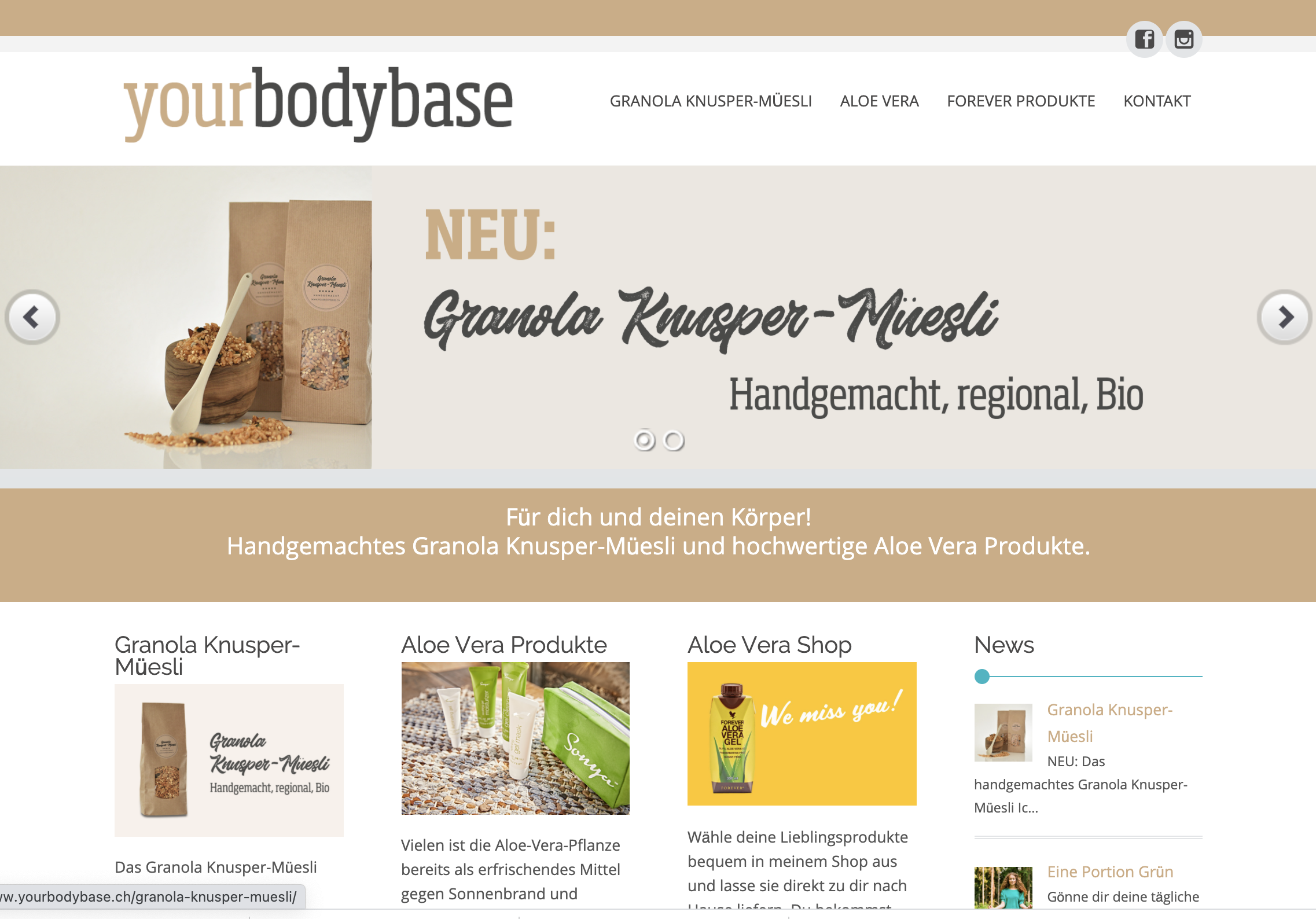 Webseite yourbodybase - Commento GmbH